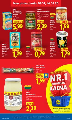 LIDL maisto akcijų leidinys nuo rugsėjo 14 d.