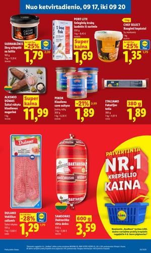 LIDL maisto akcijų leidinys nuo rugsėjo 14 d.