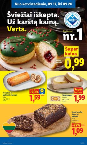 LIDL maisto akcijų leidinys nuo rugsėjo 14 d.