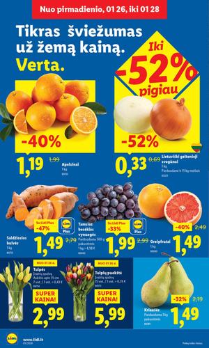 LIDL maisto akcijų leidinys nuo sausio 26 d.