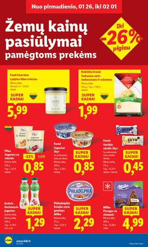 LIDL maisto akcijų leidinys nuo sausio 26 d.