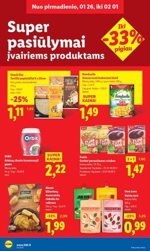 LIDL maisto akcijų leidinys nuo sausio 26 d.