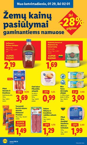 LIDL maisto akcijų leidinys nuo sausio 26 d.