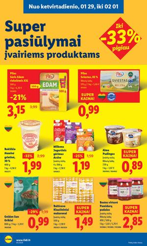 LIDL maisto akcijų leidinys nuo sausio 26 d.