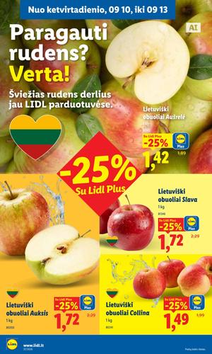 LIDL maisto akcijų leidinys nuo rugsėjo 7 d.