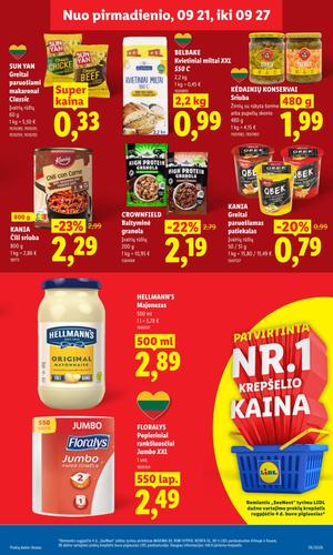 LIDL maisto akcijų leidinys nuo rugsėjo 21 d.