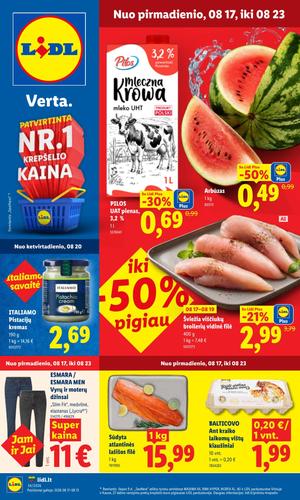 LIDL maisto akcijų leidinys nuo rugpjūčio 17 d.