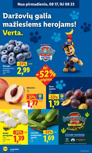 LIDL maisto akcijų leidinys nuo rugpjūčio 17 d.