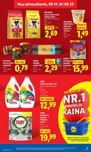 LIDL maisto akcijų leidinys nuo rugpjūčio 17 d.