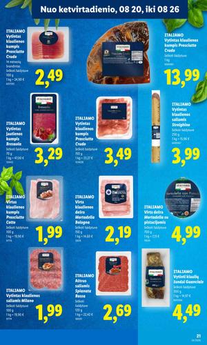 LIDL maisto akcijų leidinys nuo rugpjūčio 17 d.