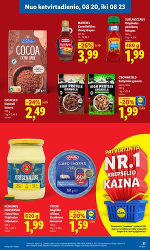 LIDL maisto akcijų leidinys nuo rugpjūčio 17 d.