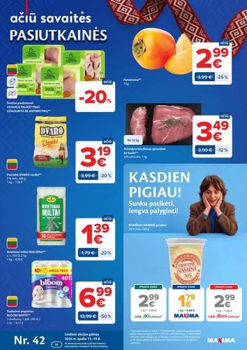 MAXIMA akcijų leidinys Nr. 42 nuo spalio 13 d.