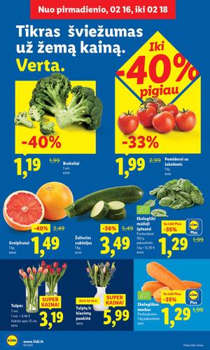 LIDL maisto akcijų leidinys nuo vasario 16 d.