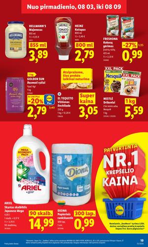 LIDL maisto akcijų leidinys nuo rugpjūčio 3 d.