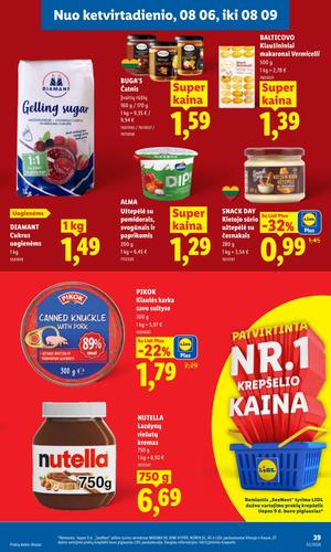 LIDL maisto akcijų leidinys nuo rugpjūčio 3 d.