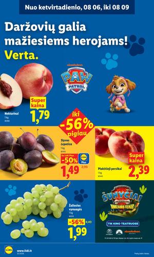 LIDL maisto akcijų leidinys nuo rugpjūčio 3 d.
