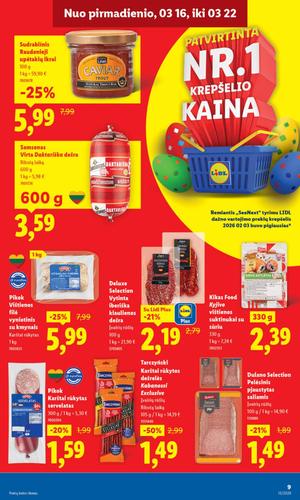 LIDL maisto akcijų leidinys nuo kovo 16 d.