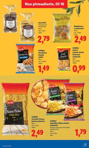 LIDL maisto akcijų leidinys nuo kovo 16 d.