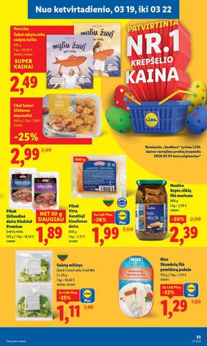 LIDL maisto akcijų leidinys nuo kovo 16 d.