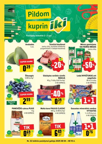 IKI akcijų leidinys "IKI Kaininis leidinys Nr. 32" nuo rugpjūčio 4 d.